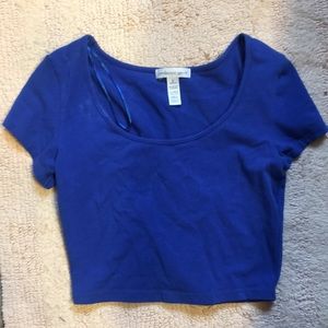 Ambiance Apparel Blue Crop Top Size Small